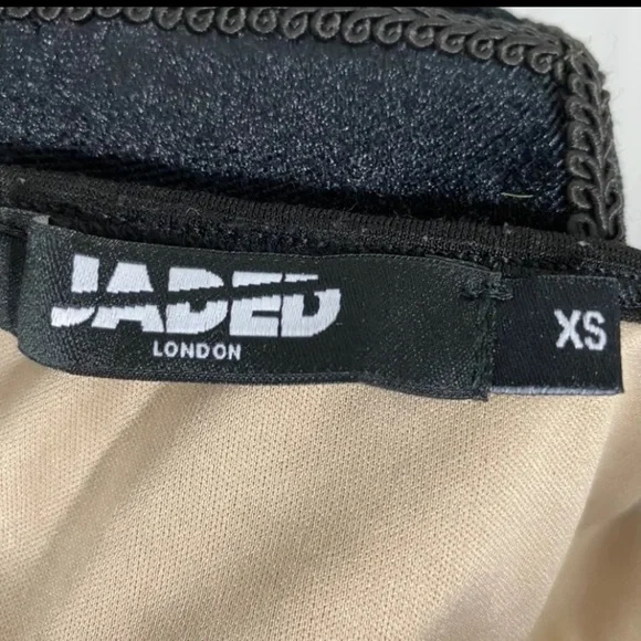 JADED LONDON Mesh Crop Bralette Rave Festival Bra Buckles Logo Straps Black XS - Picture 7 of 7